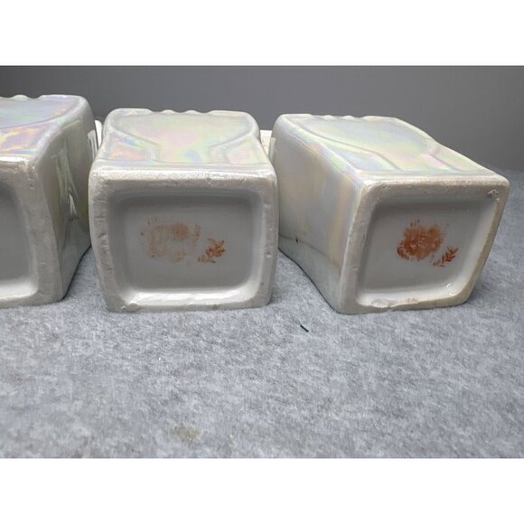 Vintage German Iridescent Porcelain Spice Jar Set 1920s - Picture 11 of 14